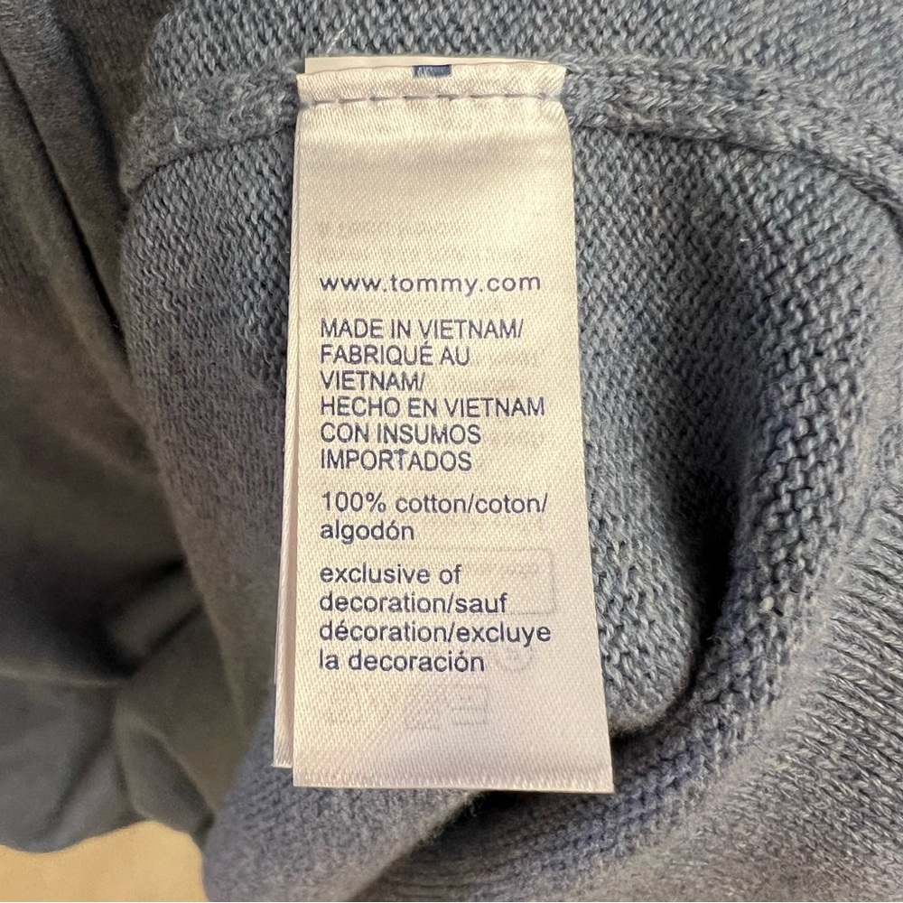 Men's Tommy Hilfiger Combed-Cotton Quarter-Zip Sweater BLUE Size XXXL - Picture 7 of 9